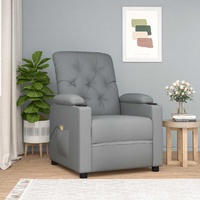Massage Recliner Chair Light Grey Fabric