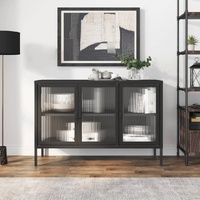 Sideboard Black 105x35x70 cm Glass and Steel