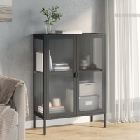 Sideboard Black 75x35x105 cm Glass and Steel