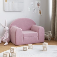 Kids' Sofa Bed Pink Soft Plush