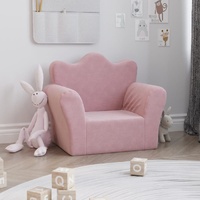 Kids' Sofa Pink Soft Plush