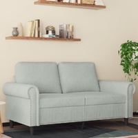 2-Seater Sofa Light Grey 120 cm Velvet