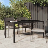 Garden Dining Table Brown 150x90x75 cm Poly Rattan