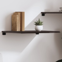 Wall Shelf Dark Brown 60x60x2 cm Treated Solid Wood Oak