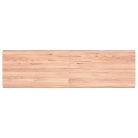 Table Top Light Brown 140x40x(2-4)cm Treated Solid Wood Live Edge