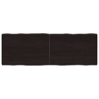 Table Top Dark Brown 120x40x(2-4) cm Treated Solid Wood Live Edge