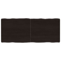 Table Top Dark Brown 120x50x(2-6) cm Treated Solid Wood Live Edge