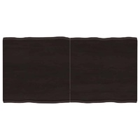 Table Top Dark Brown 120x60x(2-4) cm Treated Solid Wood Live Edge