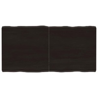 Table Top Dark Brown 120x60x(2-6) cm Treated Solid Wood Live Edge