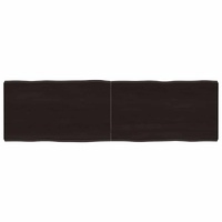 Table Top Dark Brown 140x40x(2-4) cm Treated Solid Wood Live Edge