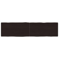 Table Top Dark Brown 160x40x(2-4) cm Treated Solid Wood Live Edge