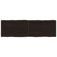 Table Top Dark Brown 160x50x(2-4) cm Treated Solid Wood Live Edge