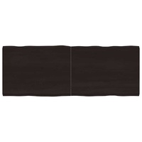 Table Top Dark Brown 160x60x(2-4) cm Treated Solid Wood Live Edge
