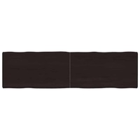 Table Top Dark Brown 180x50x(2-4) cm Treated Solid Wood Live Edge