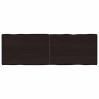Table Top Dark Brown 180x60x(2-4) cm Treated Solid Wood Live Edge