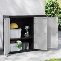 Outdoor Storage Cabinet Grey and Black 97x37x85 cm PP
