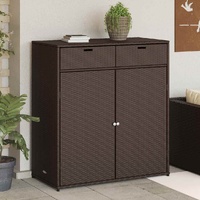 Garden Storage Cabinet Brown 105x55x113 cm Poly Rattan