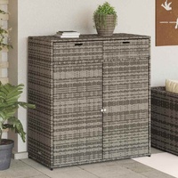 Garden Storage Cabinet Grey 105x55x113 cm Poly Rattan