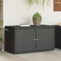 Garden Storage Cabinet Black 110x55x60.5 cm Poly Rattan