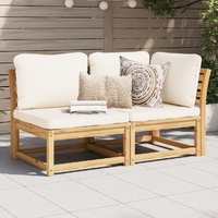 2 Piece Garden Lounge Set with Cushions Solid Wood Acacia