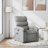 Massage Recliner Chair Light Grey Fabric