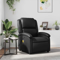 Massage Recliner Chair Black Faux Leather