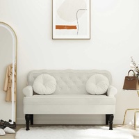 Bench with Backrest Cream 119.5x64.5x75 cm Velvet
