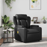 Massage Recliner Chair Black Faux Leather