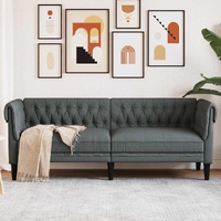 Chesterfield Sofa 3-Seater Dark Grey Fabric