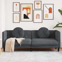 Sofa with Cushions 3-Seater Dark Grey Velvet