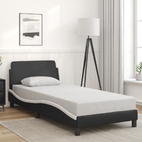 Bed Frame "Dover" Black&White 90x190 cm Faux Leather