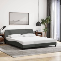Bed Frame "Dover" Dark Grey 152x203 cm Queen Fabric