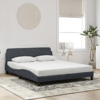 Bed Frame "Dover" Dark Grey 152x203 cm Queen Velvet