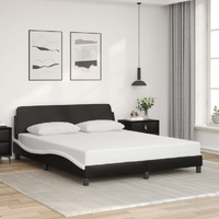 Bed Frame "Dover" Black and White 152x203 cm Queen Faux Leather