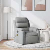 Massage Recliner Chair Light Grey Fabric