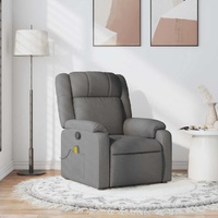 Massage Recliner Chair Dark Grey Fabric