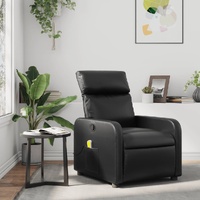 Massage Recliner Chair Black Faux Leather