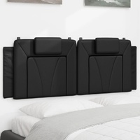 Headboard Cushion "Viana" Black 137 cm Double Faux Leather