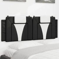 Headboard Cushion "Viana" Black and White 137 cm Double Faux Leather