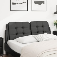 Headboard Cushion "Zadar" Black 137 cm Double Faux Leather