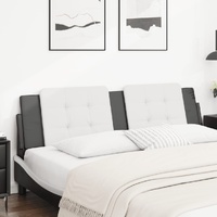 Headboard Cushion "Zadar" White and Black 180 cm Faux Leather