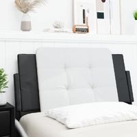Headboard Cushion "Zadar" White and Black 107 cm King Single Faux Leather