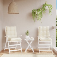 Lowback Chair Cushions 2 pcs Cream Oxford Fabric