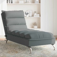 Massage Chaise Lounge with Cushions Dark Grey Fabric