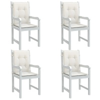 Lowback Chair Cushions 4 pcs Melange Cream 100x50x4 cm Fabric