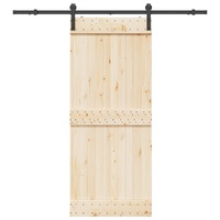Sliding Door Hardware Kit 200 cm Steel Black