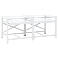 Double Washing Machine Pedestal with Pull-Out Shelves White