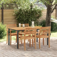 Outdoor Table Natural and Black 150 x 90 x 75 cm