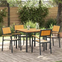 Stacking Chair 4 pcs Brown 56 x 57 x 87 cm Solid Acacia Wood