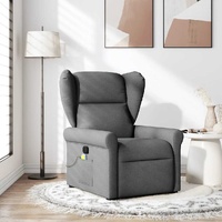 Massage Recliner Chair Dark Grey Fabric